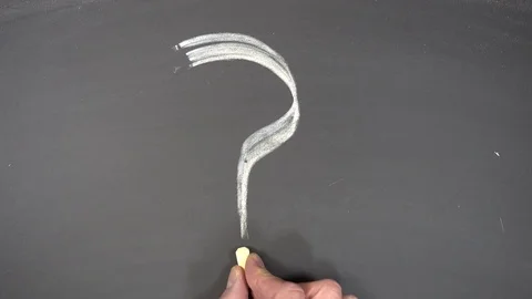 Chalk writing - ? on chalkboard Stock Footage 84007529