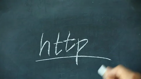 Chalk writing - Http on chalkboard Stock Footage 68113190