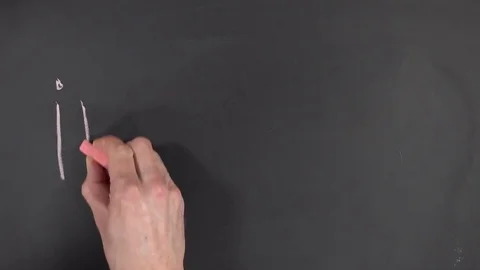 Chalk writing - Impossible and deleting im on chalkboard Stock Footage 84037254