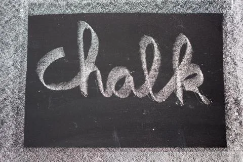 Chalk written on chalkboard 스톡 사진