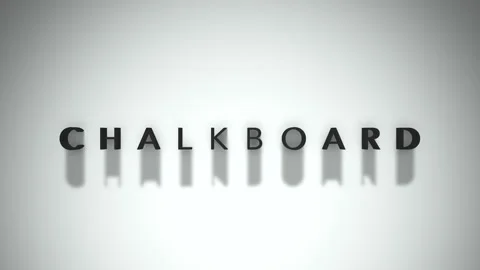 Chalkboard 3D title animation matte black text on a white background Stock Footage 300716043
