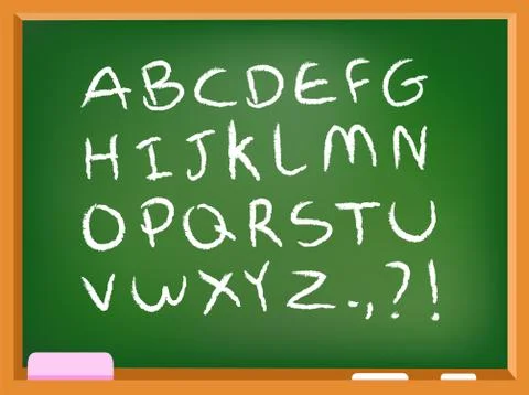Chalkboard alphabet Stock Illustration