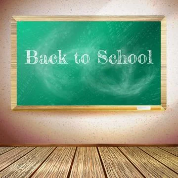Chalkboard with Back to School text. EPS10 Stock Illustration