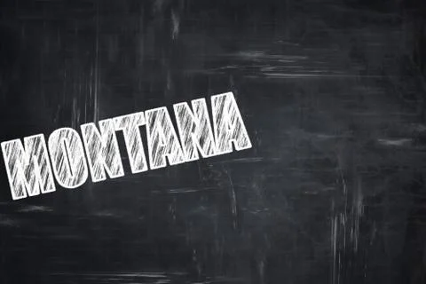 Chalkboard background with chalk letters:  montana Stock Illustration