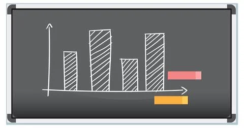 Chalkboard Bar Graph Illustration Illustrazione stock
