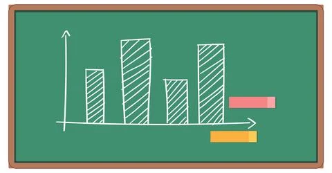 Chalkboard Bar Graph Illustration イラスト素材