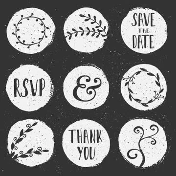 Chalkboard Circles and Decorative Elements Stock Illustration