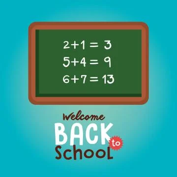 Chalkboard class math back to school Stock Illustration