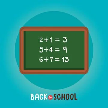 Chalkboard class math back to school Illustrazione stock
