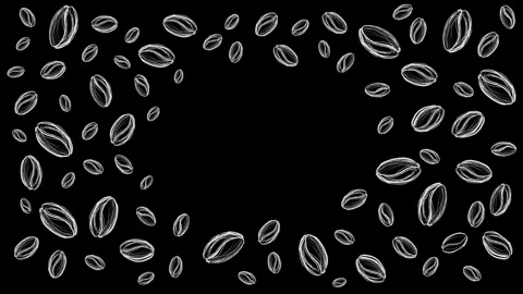 Chalkboard coffee beans frame Stock Footage 247178531