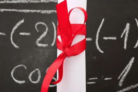 Chalkboard with a diploma Stock Photos