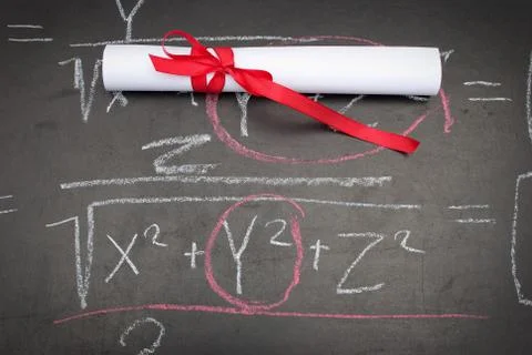 Chalkboard with a diploma Stock Photos