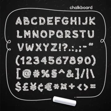 Chalkboard Doodle Font Illustrazione stock