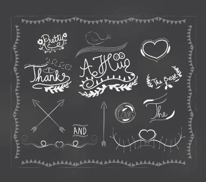 Chalkboard doodle frame Stock Illustration