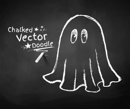 Chalkboard drawing of ghost Stock Illustration