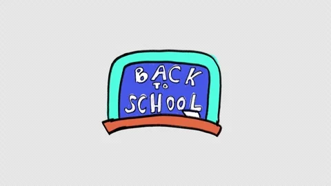 Chalkboard Drawing School Loop Video stock 313890507