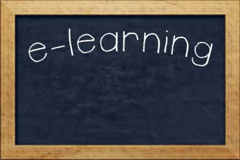 Chalkboard e-learning Stock Illustration