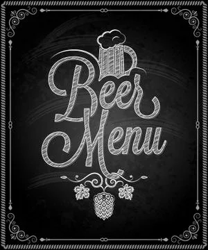 Chalkboard - frame beer menu Stock Illustration