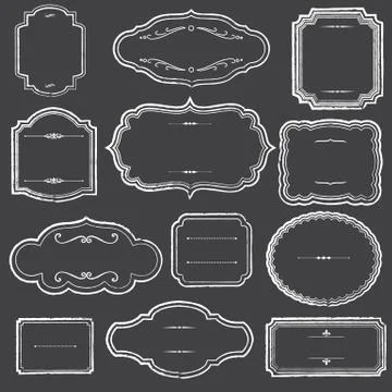 Chalkboard Frames and Ornaments Stock Illustration