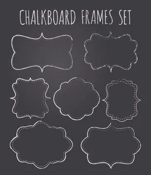Chalkboard frames collection Stock Illustration