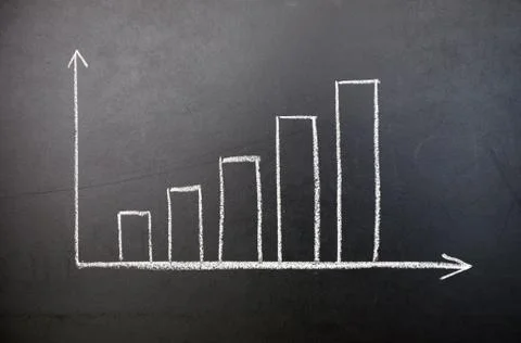 Chalkboard with graph Stock Photos