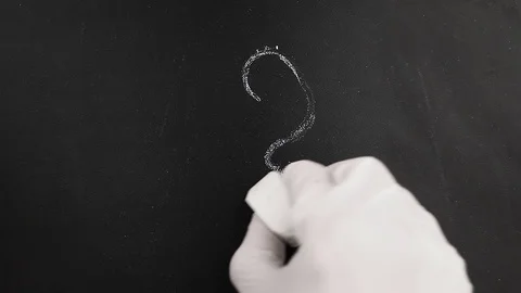 Chalkboard hand gloves question mark hd footage Stock Footage 102855471