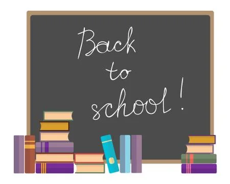 Chalkboard with hand-written text "Back to school!" Stock Illustration