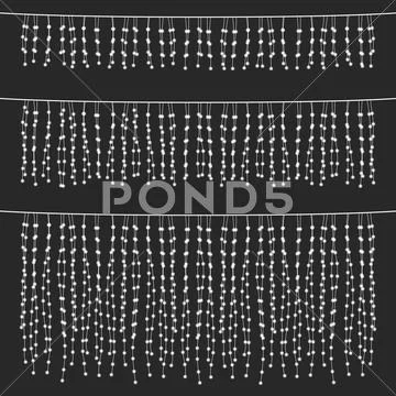 Chalkboard Hanging String Lights Set Stock Illustration