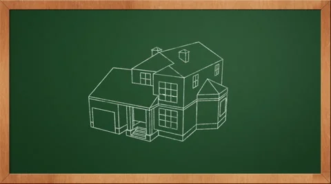 Chalkboard house Stock Footage 1051739