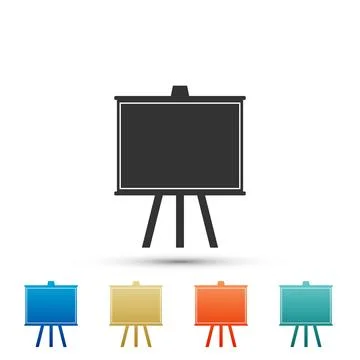 Chalkboard icon isolated on white background. School Blackboard sign. Set イラスト素材
