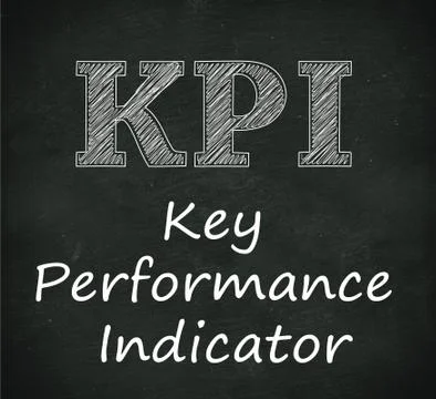 Chalkboard illustration of kpi - key performance indicator Stock Illustration