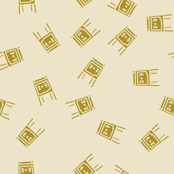 Chalkboard kid bedroom glyph vector seamless pattern Stock Illustration