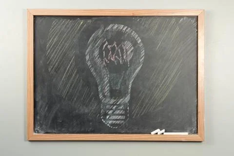 Chalkboard Lightbulbs Stock Photos