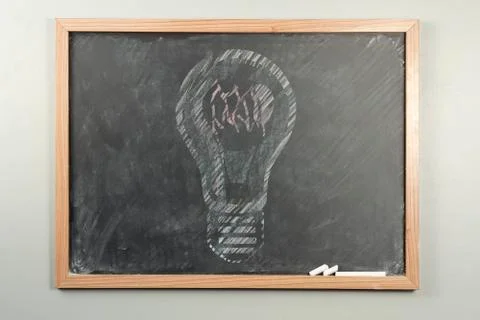 Chalkboard Lightbulbs Stock Photos