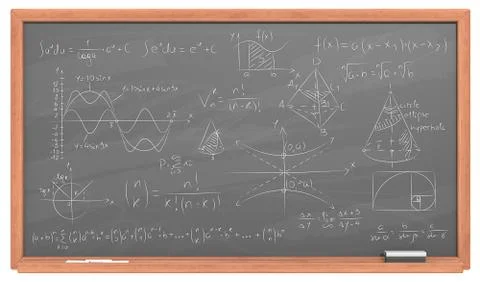Chalkboard with Math. Stock Illustration