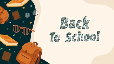 Chalkboard message with brown themed school supplies Stock Footage 312002795