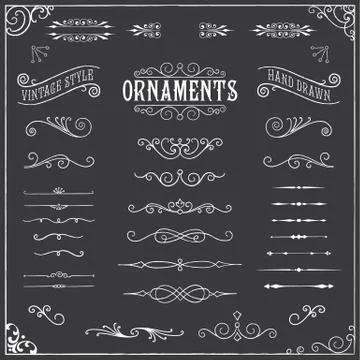 Chalkboard Ornaments Stock Illustration