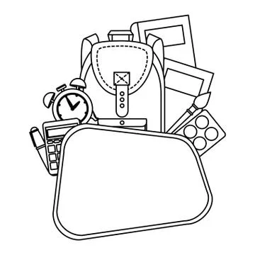 Chalkboard school with education elements Stock Illustration