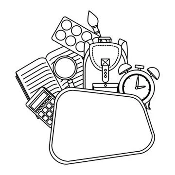 Chalkboard school with education elements Stock Illustration