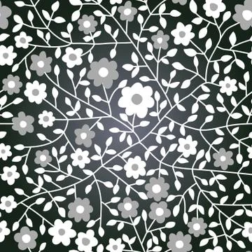 Chalkboard seamless floral pattern. copy that square to the side,you'll get s Stock Illustration