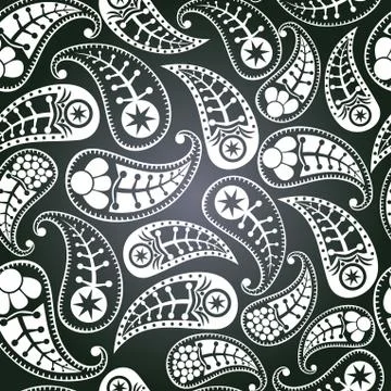 Chalkboard seamless floral pattern. copy that square to the side,you'll get s Stock Illustration