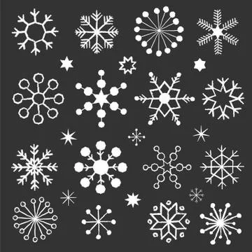 Chalkboard Snowflakes Stock Illustration