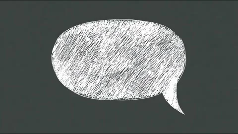 Chalkboard speech bubble animation loop  digital communication concept Stock-Footage 314964412