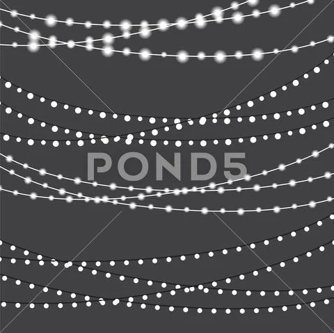 Chalkboard String Lights Bunches Set Stock Illustration