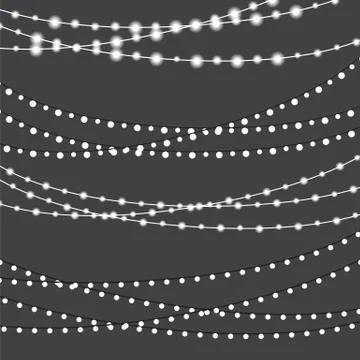 Chalkboard String Lights Bunches Set Stock Illustration