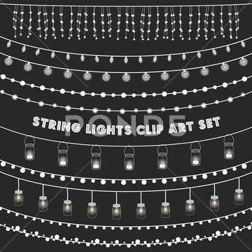 Chalkboard String Lights Set Stock Illustration