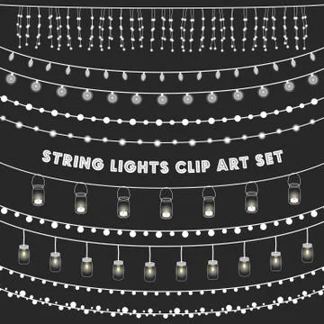 Chalkboard String Lights Set Stock Illustration