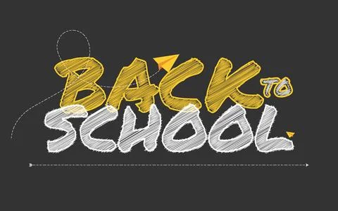 Chalkboard Style Back to School Typography Illustration Stock Illustration