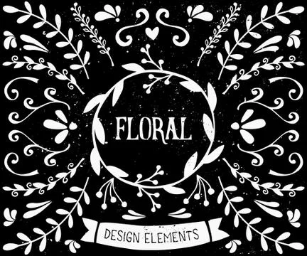 Chalkboard Style Design Elements Collection Stock Illustration