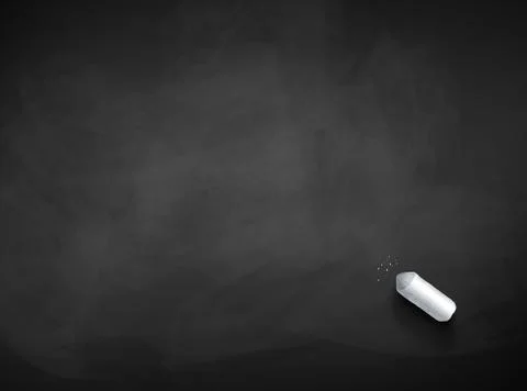 Chalkboard texture with realistic piece of chalk Stock Illustration